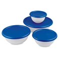 thumbnail image 4 of Juego de cuencos Sterilite de 8 piezas, cubiertos, multitamaños, 2,5 L, blanco y azul, 4 of 6