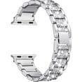 thumbnail image 1 of Bandas brillantes compatibles con Apple Watch Band 38 mm 40 mm 41 mm 42 mm 44 mm 45 mm iWatch Series 7/6/5/4/3/2/1/SE, elegante pulsera de metal ajustable Adepaton CZDZ-HY147-3, 1 of 6