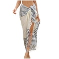 thumbnail image 2 of Gamivast Sarong Cover up for Women Striped Tassel Wrap Skirt Lightweight Swimsuit Cover up Skirt Boho Beachwear Vacation Resort Wear Cruise Beach to Boardwalk, 2 of 6