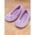 thumbnail image 3 of Chenille Ballet Slippers, Flexible House Slipper Design, Plush Insole, Non-Skid Outer Sole - Size XL, Light Purple, 3 of 4