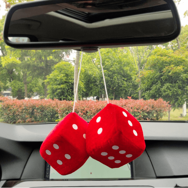 Fuzzy Dice For Car Auto Rear Mirror Dice Pendant Small Decorative