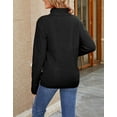 thumbnail image 5 of Cable Sweaters for Women Ribbed Turtleneck Sweater Chunky Knit Long Sleeve Oversized Knitted Pullover Sweater Alsol Lamesa, 5 of 6
