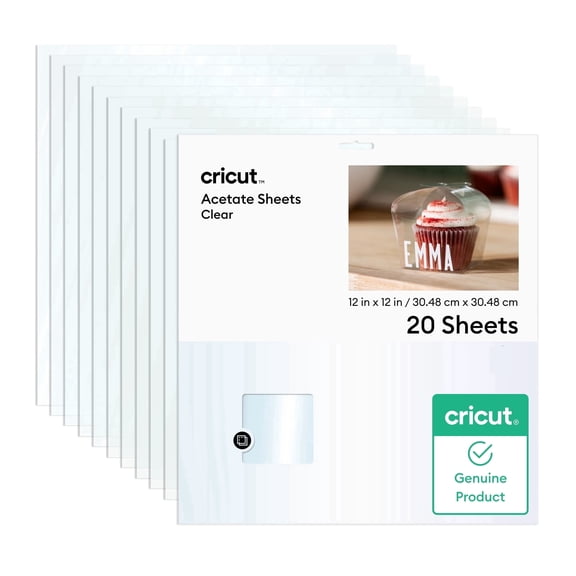 Cricut® Acetate Sheets 12 in x 12 in, Clear (20 ct)