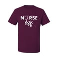 thumbnail image 2 of Wild Bobby, Live What You Love Nurse Life, Inspirational/Christian, Men's Graphic Tees, Maroon, X-Large, 2 of 3