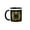 Black/White, variant on 3drose, Image of Art Nouveau Peacocks- Monogram Letter M- Not Foil Embossed, 15oz Two-tone Green Mug