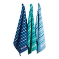 thumbnail image 2 of Design Imports Ensemble de Torchons Brodés Bleu Mer de 3, 2 of 4