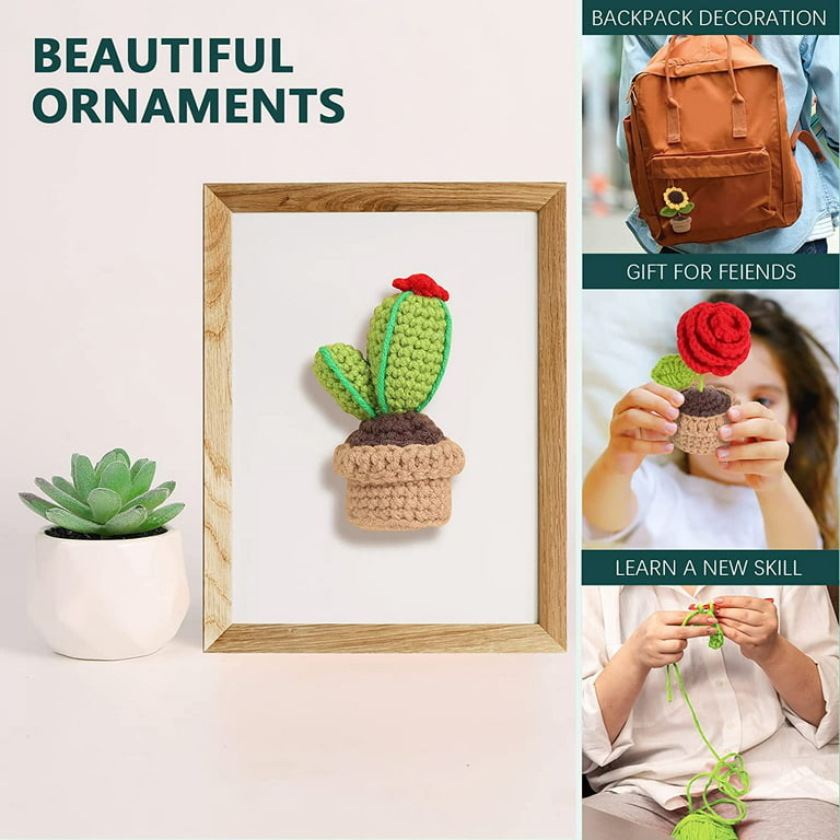 Crochet Kit for Beginners, Love Cactus, Potted Knitting Kit for Women, Starter  Kit with Video Tutorials, Easy Crochet Handmade - AliExpress