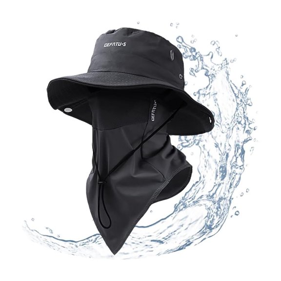 Delayuji Sun Hats for Women Summer Wide Brim Hat With Neck Coverage Shawl Outdoor Hat for Fishing Hiking Travel Daily Activities One Size