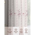 thumbnail image 5 of Pink Floral Sheer Curtains 96 Inch Length 2 Panels Set, Spring Watercolor Flowers Leaf Bows Beige Voile Window Treatment Semi Sheer Long Curtains Drapes for Bedroom/Living Room/Kitchen 52"x96"x2, 5 of 7