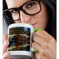 thumbnail image 2 of 3drose, Anshun Bridge Reflection in Jin River, Chengdu, Sichuan, China, 15oz Two-tone Green Mug, 2 of 6