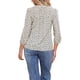 thumbnail image 3 of CAMISA FLORAL DE CUELLO EN V INSPIRADA CHIC PARA MUJERES, CON MANGAS 3/4, FRONTAL FRUNCIDO, BOTONES, BLUSA CASUAL DE VERANO TALLA XL BLANCA, 3 of 6