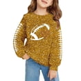 thumbnail image 2 of Girls Sweatshirt Kids Cute Glitter Crew Neck Hoodless Sweatshirt Long Sleeve Pullover Gold 13-14 Years, 2 of 4