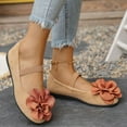 thumbnail image 5 of Viluyesy Womens Ballet Flats, Single Band Slip-On Floral Fashion Shallow Dress Shoes Orange, 5 of 9