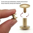 thumbnail image 3 of Round Brass Rivets Screws, 50Pcs DIY Leather Crafting Bookbinding Flat Head Slot Set for Belts Handbags Hats Albums Notebooks, 3 of 7