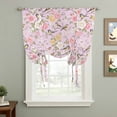 thumbnail image 2 of Pink Spring Floral Balloon Curtains 63 Inch Length for Living Room/Bedroom, Elegant Farmhouse Flowers Birds Watercolor Rod Pocket Privacy Door Curtains Decorative Tie Up Shade for Window 52"x63", 2 of 8