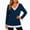 Navy, variant on Lutiedan Long Sleeve Shirts for Women Fall V Neck Color Block Tops Dressy Casual Side Button Ruched Blouses S-XXL