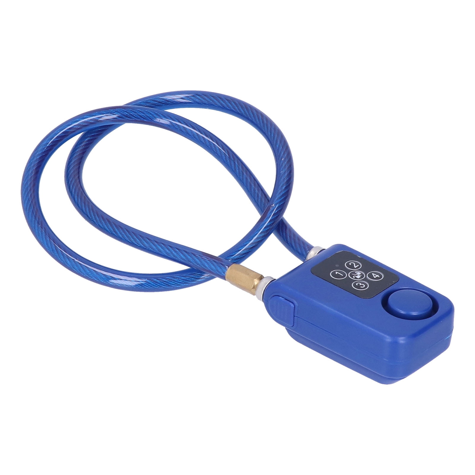 NFTIGB Anti-Theft Bike Alarm Lock with Remote Control, 110dB Siren, 4-Digit Password, IP55 Waterproof Bicycle Cable Lock, Blue