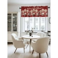thumbnail image 2 of Christmas Valances for Windows, Snowflakes Retro Owl on Branch Hat Scarf Cute Red Light Filtering Window Treatment Valances, Rod Pocket Small Curtains for Kitchen/Bathroom, 54"x18", 2 of 9
