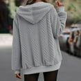 thumbnail image 5 of Womens Fleece Hoodie Jacket Sherpa Lined Full Zip Up Trench Coats Winter Warm Soft Teddy Fleece Hooded Sweatshirt Fluffy Cardigans Jumpers Sweater Overcoat Gray M, 5 of 6