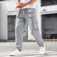 thumbnail image 4 of Mens Cargo Joggers Pants Multi Pockets Lightweight Athletic Elastic Waist Cargo Sweatpants Tapered Workout Pants, 4 of 6