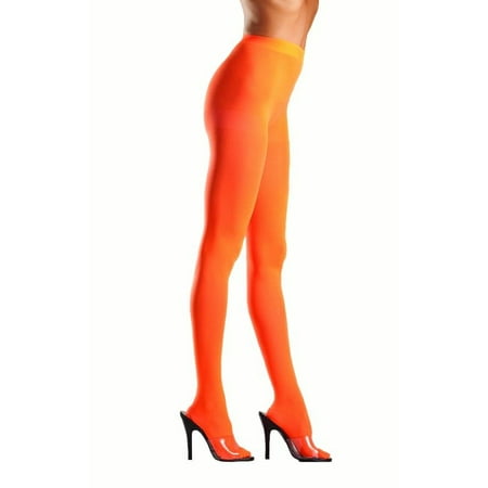 

Neon Orange Opaque Pantyhose Womens Plus Size Tights Queen Costume Accessory