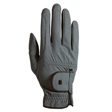 Roeckl Roeck-Grip Riding Gloves - Touchscreen Compatible, Breathable Micro Mesh, Synthetic Suede Grip, Black Anthracite / 7