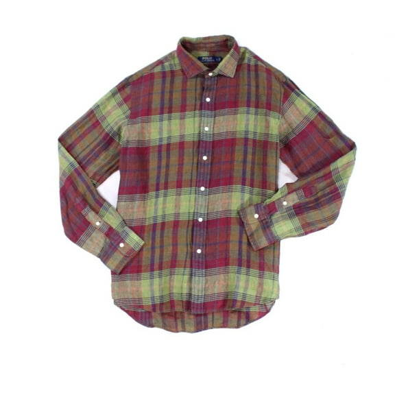 Polo NEW Green Purple Men Size Medium M Button Down Shirt