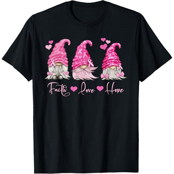 Pink Gnome Breast Cancer Awareness T-Shirt