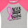thumbnail image 4 of Inktastic Never Stop Fighting Breast Cancer Awareness Boys or Girls Baby Bodysuit, 4 of 5
