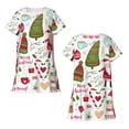 thumbnail image 5 of Lafuoo Snowflakes Santa Claus Pattern Women's Short-sleeved Nightdress, Knee-length Pullover Nightgown, Summer Home Wear-XX-Large, 5 of 8