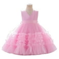 thumbnail image 4 of Esaierr Kids Toddler Girls Flower Princess Dress Tulle V-Neck Tutu Wedding Bridesmaid Dress Birthday Party Dance Gown for 3-13 Years Old, 4 of 9