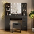 thumbnail image 1 of 56" Modern Makeup Vanity Table with Lighted Mirror & Charging Station, 1 of 2