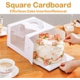 thumbnail image 6 of 5 Pack Cake Boxes with Handle, 8 x 8 x 6 Inch Bakery Boxes with Clear Window, Boards, Stickers, Cake Container for Donut, Pie, Cookies, Wedding, Birthday Party, 6 of 9