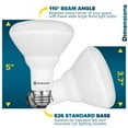 thumbnail image 5 of Sunperian BR30 LED Flood Bulb, 8.5W, 2700K Warm White, 800 Lumens, Dimmable, Enclosed Fixture Rated, UL Listed 4-Pack, 5 of 7