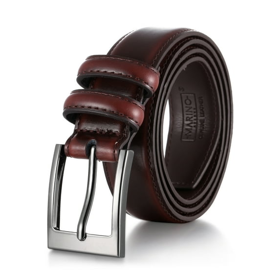 Marino’s Men Genuine Leather Dress Belt with Single Prong Buckle