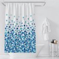 thumbnail image 5 of Cortina de baño impermeable con flores azules, cortina de baño lavable, cortina de ducha, textil con 12 anillas de cortina de ducha para baño, 5 of 5