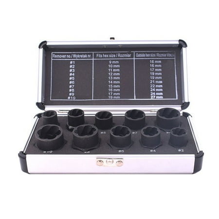 

Hloma 10Pcs Screw Extractor Wear-resistant Labor-saving Sturdy Damaged Nuts Screws Remover for Car