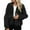 Black, variant on Womens Fuzzy Fleece Jacket Button down Coats Long Sleeve Short Coats Casual Winter Warm Outwear with Pockets