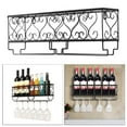 thumbnail image 4 of Estantes para vino en pared con estantes para copas de hierro para colgar estantes para de vino, estantes para decoración del Macarena titular de vino, 4 of 8