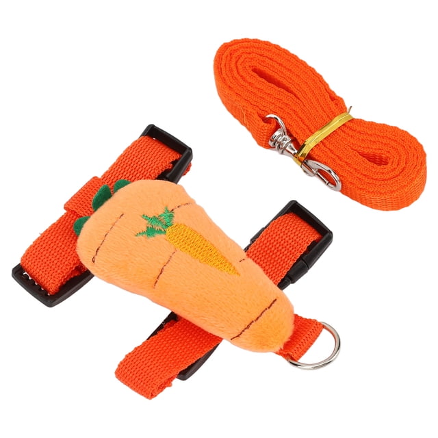 Conjunto de correa y arnés para conejos tipo zanahoria, decorativo, regulable, encantador, para mascotas, conejos, Chinchillas, M