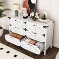 thumbnail image 4 of Resenkos Farmhouse Barn 6 Drawers Dresser for Bedroom, Modern Chest of Drawers Wood Drawer Organizer Natural White, 4 of 14
