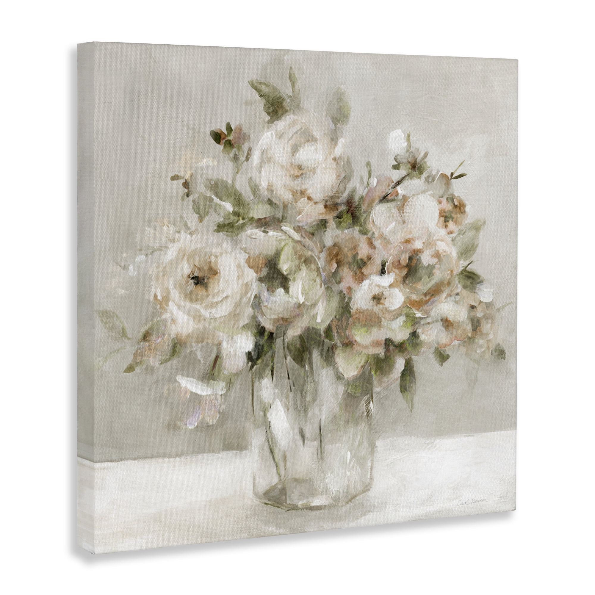 Stupell Industries Soft Neutral Floral Still Life Canvas Wall Art, design by Carol Robinson