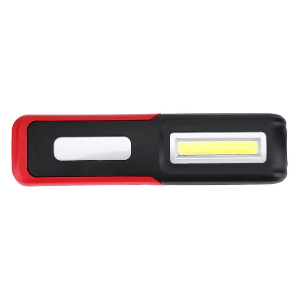 Lámpara de trabajo LED COB portátil recargable por USB, linterna con gancho magnético para exteriores (roja)