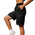 thumbnail image 2 of Women's 7'' Hiking Shorts Lightweight Athletic Golf Cargo Shorts with Zipper Pockets Quick Dry Summer Black XXL, 2 of 6