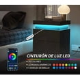 thumbnail image 2 of Mesita de Noche, 45x35x68cm Buros para recamara con 3 Niveles de Cajones, Tapa Deslizante, Puertos USB y Tomas de Corriente, Luz LED Ajustable, Estación de Carga(Negro), 2 of 7