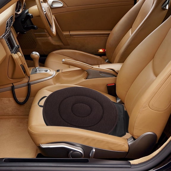 IMIKEYA Car Swivel Seat Cushion Coffee Color Soft Support Cushion for Auto Seating