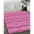 thumbnail image 3 of Ahgly Company Machine Washable Indoor Round Transitional Deep Pink Area Rugs, 5' Round, 3 of 7