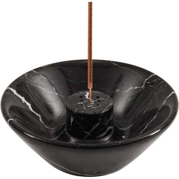 Radicaln Black Marble Incense Holder 5.5" Handmade Palo Santo Sticks for Yoga, sage, Aromatherapy & Meditation - Stone Incense Burner for Home Décor Accessories