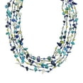 thumbnail image 2 of Festive Multi-Layered Blue & Turquoise Mix Beads & Stones Statement Necklace, 2 of 3