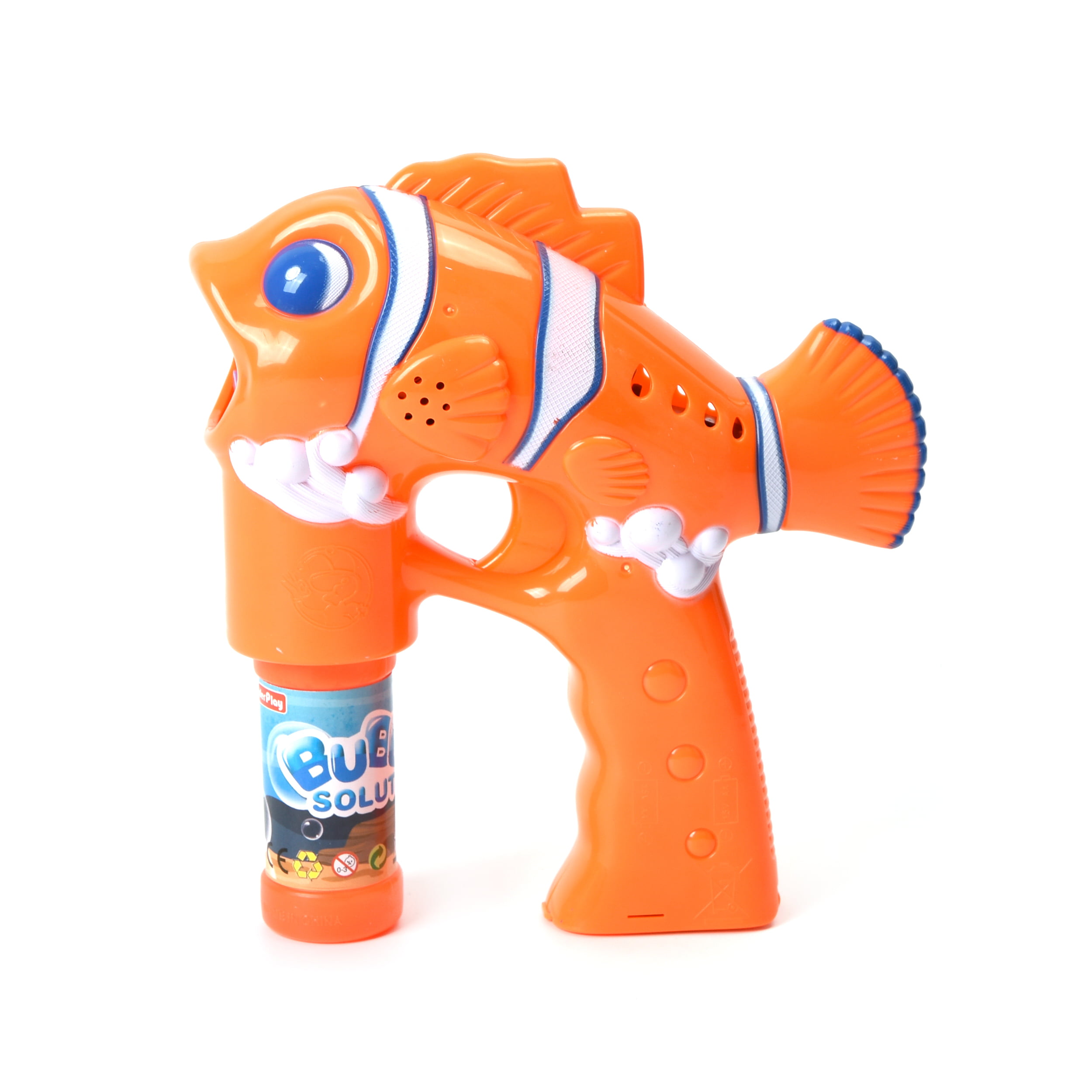 WonderPlay Wonder Bubble Kids Color Fish Bubble Gun With Lights & Sounds -  Orange